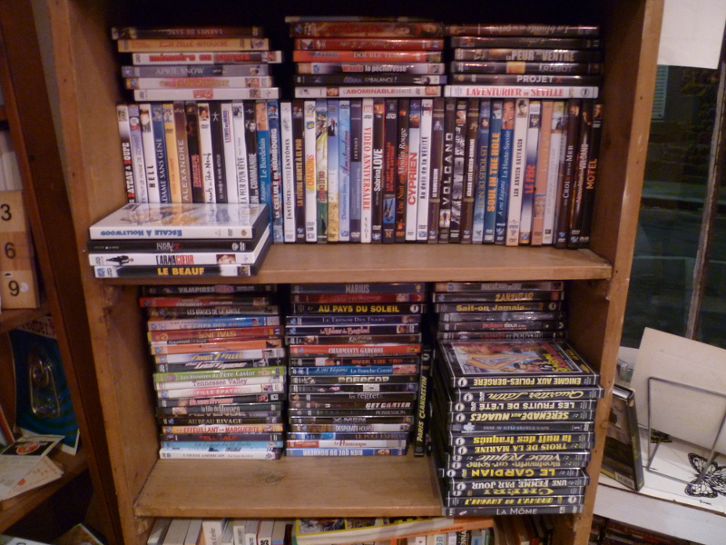 Plusieurs centaines de DVD en rayon